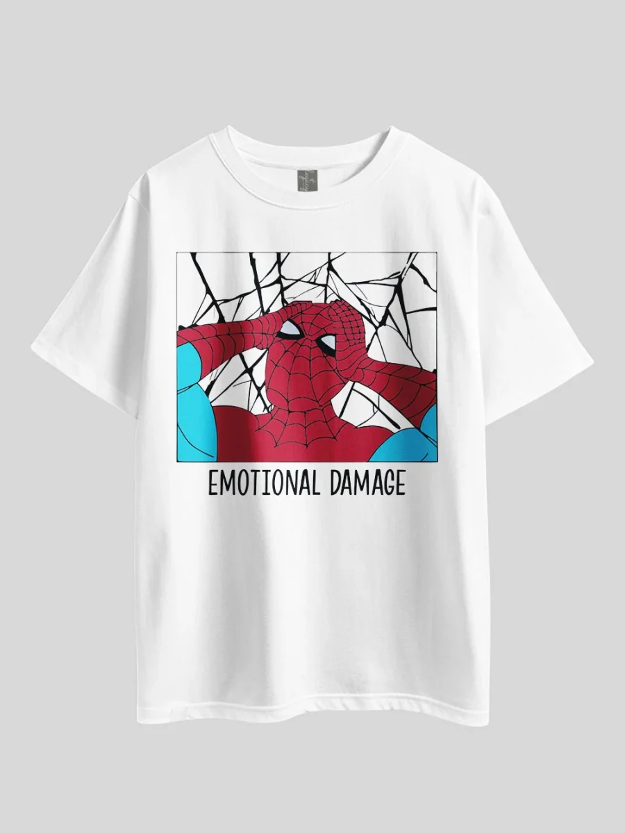"Marvel Spider-Emotional Damage" Graphic Printed Drop Shoulder T-shirt Legacy Boutiques Bangladesh - Image 2