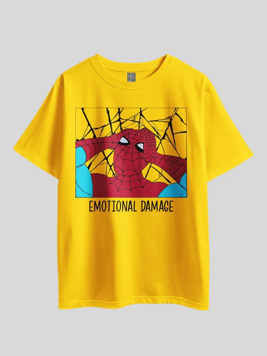 "Marvel Spider-Emotional Damage" Graphic Printed Drop Shoulder T-shirt Legacy Boutiques Bangladesh - Image 3