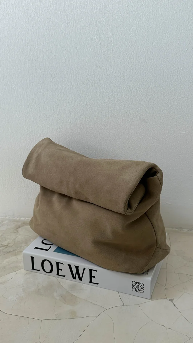 SUEDE CLUTCH in SAND - Image 7