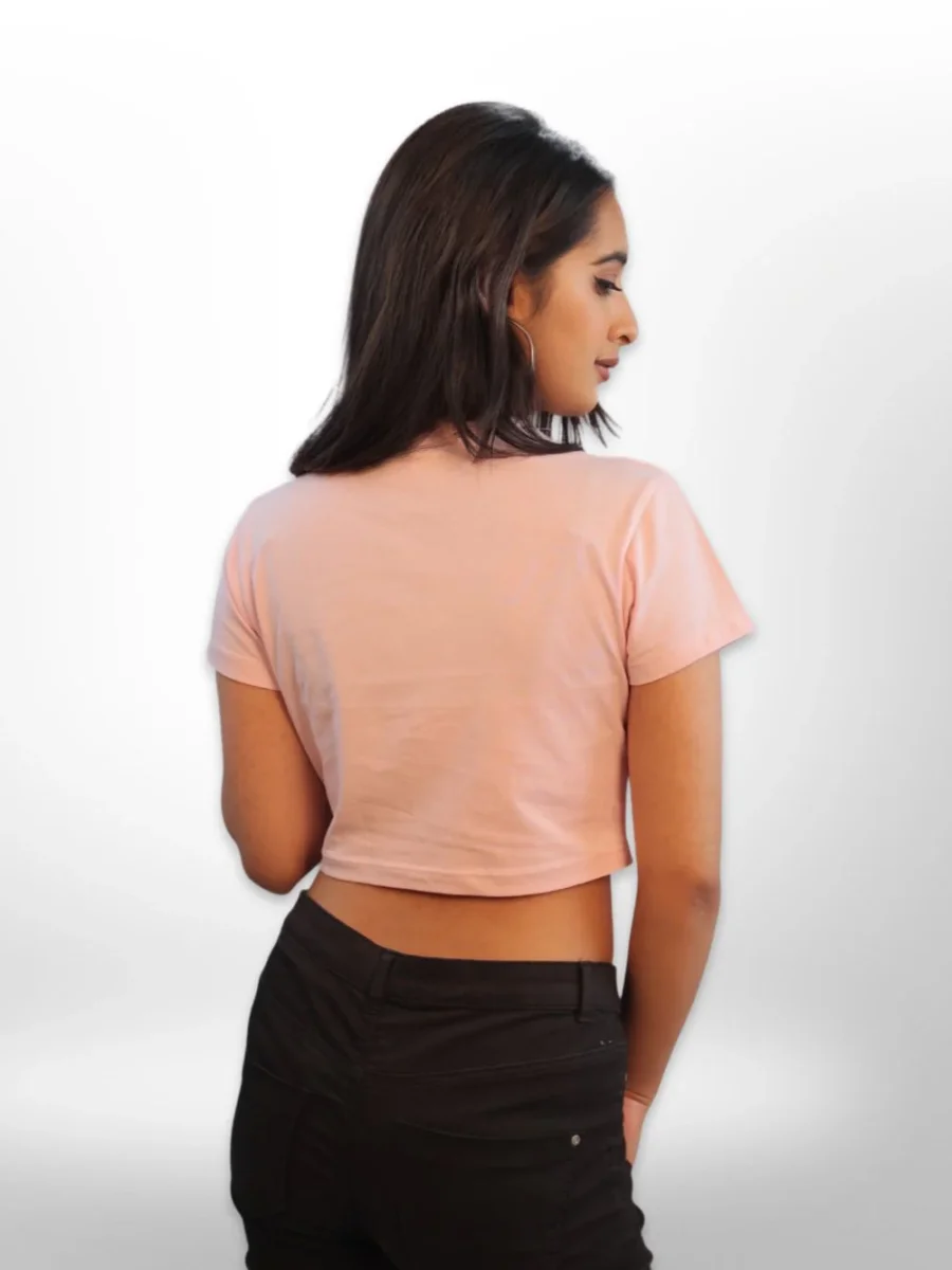Womens Front Cut Out Half Sleeve Crop Tops - Image 7